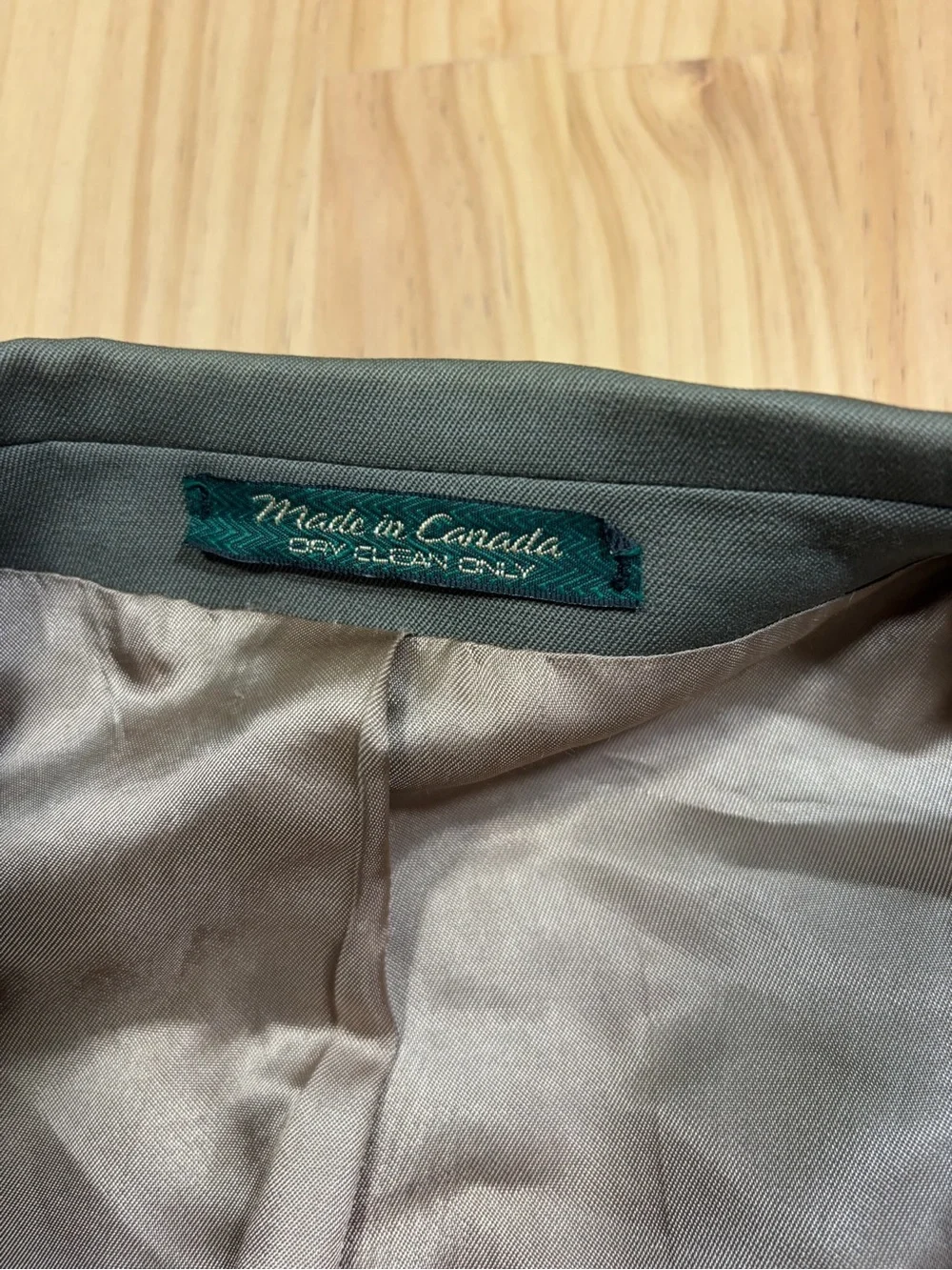 Double-Breasted Blazer in Olive Green W